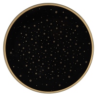 Plastový talíř Zlaté Hvězdičky - černý