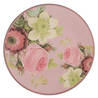 Plastový talíř růžový s Květy