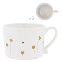 Keramický hrnek - Cup White/Hearts in bloom