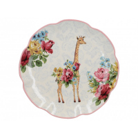 Porcelánový dezertní talířek Blooming Fancy se žirafou